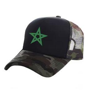 Camouflage Trucker Hat with Green Star